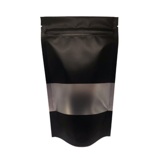 Matte Black Stand Up Bag with Window 38974