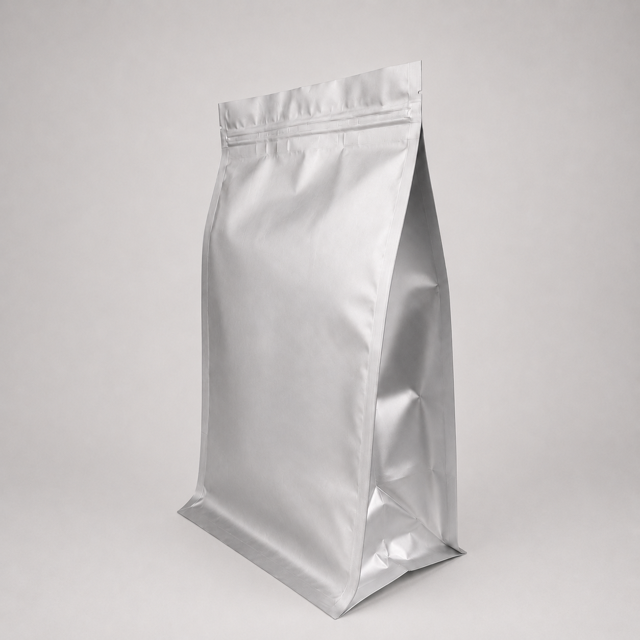 3kg secondary 3kg Matt Silver Flat Bottom Mylar Bag with Zipper, Foil Lined (100 pcs) (250×380+150mm)
