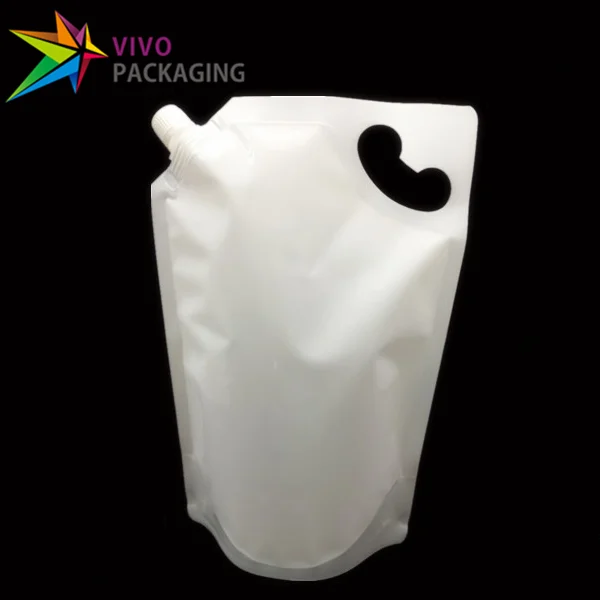 500ml 1L white spout pouch wtih handle  48816