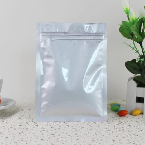Aluminium Silver Foil 3 Side Seal Mylar Bags, Various Sizes, with Zipper (100 pcs)