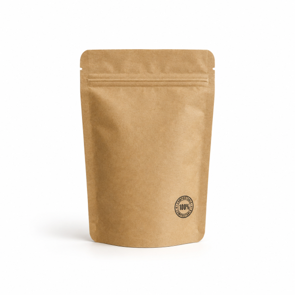 100g Smooth Matt White Finish Recyclable Stand Up Pouch with Zipper (100 pcs) (120×200+80mm)