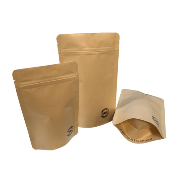 Biodegradable Stand Up Pouch with Zipper, 100% Compostable 2