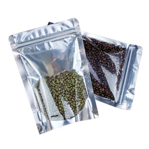 1kg Clear/Silver Foil Stand Up Pouch with Zipper (100 pcs) (240×335+120mm)