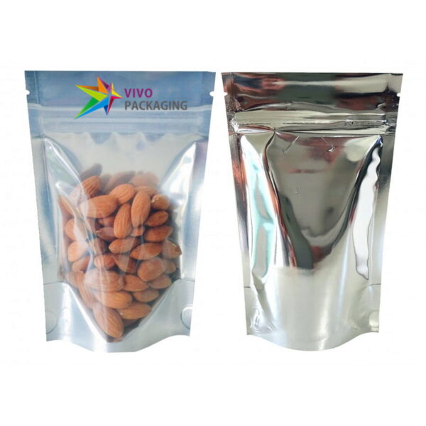 Clear Window and Silver Foil Stand Up Doy Pouch with Zip Lock VIVO PACKAGING  28461