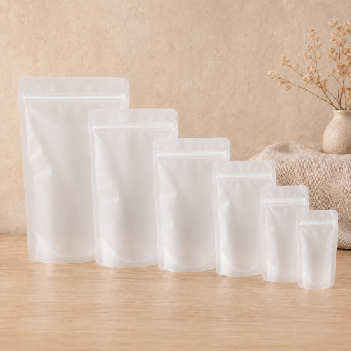 600g Frosted Clear Stand Up Pouch with Zipper (100 pcs) (200×300+100mm)