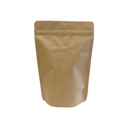 500g Kraft Paper Stand Up Pouch with Zipper, Foil Lined (100 pcs) (190×275+100mm)