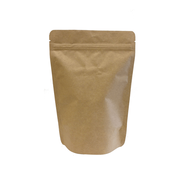 Kraft Paper Stand Up Pouch with Zipper, Foil Lined