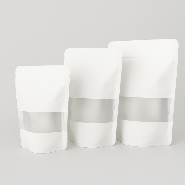 1.2kg Frosted Clear Wide Bottom Bag with Zipper (100 pcs) (300×230+80mm)