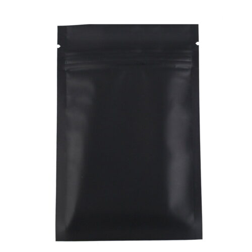 Matt Black 3 Side Seal Pouches, Various Sizes, with Zipper (100 pcs)