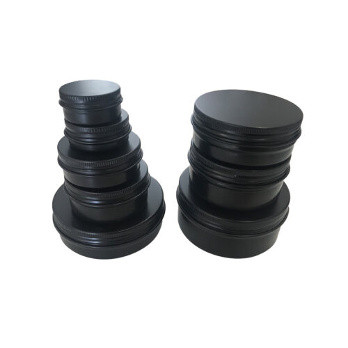 100g Matte Black Aluminium Tin Jar and Screw Cap, Small Tin Box (100 pcs) (D85xH28mm)
