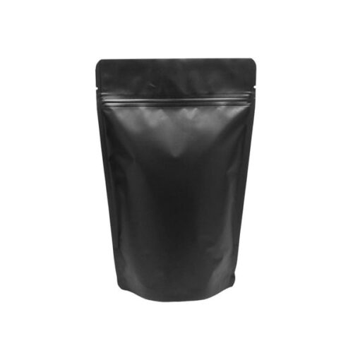 500g Matte Black Stand Up Pouch with Zipper, Foil Lined (100 pcs) (190×275+100mm)