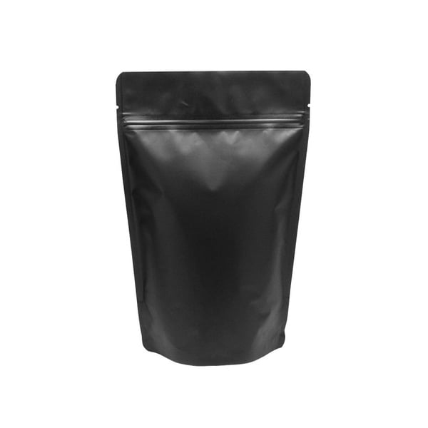 Matte Black Stand Up Pouch with Zipper, Foil Lined