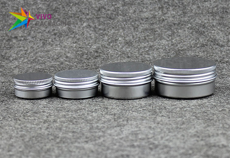 Silver Aluminium Tins with Screw Cap  44514