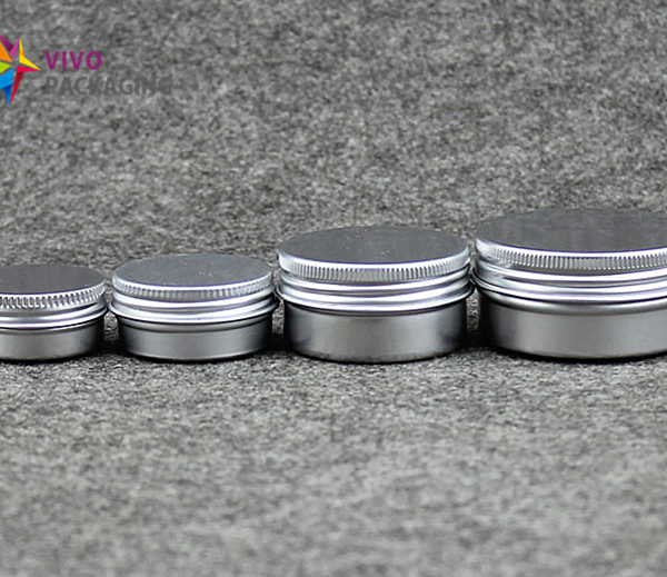 Silver Aluminium Tins with Screw Cap  55848