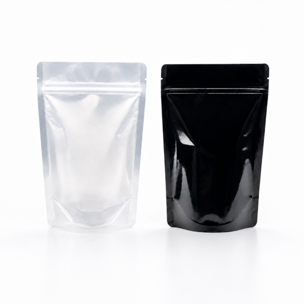 150g White Paper Stand Up Pouch with Zipper, Rectangular Window (100 pcs) (140×200+80mm)