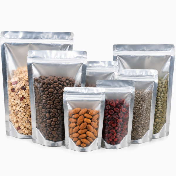 40g Clear Window/Kraft Paper Stand Up Pouch with Zipper (100 pcs) (100×150+60mm)
