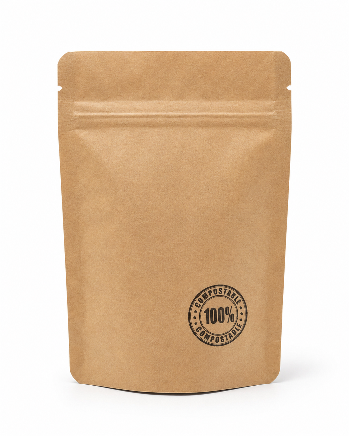28g BCSUP 03 28g Biodegradable Stand Up Pouch with Zipper, 100% Compostable (100 pcs) (90×130+60mm)