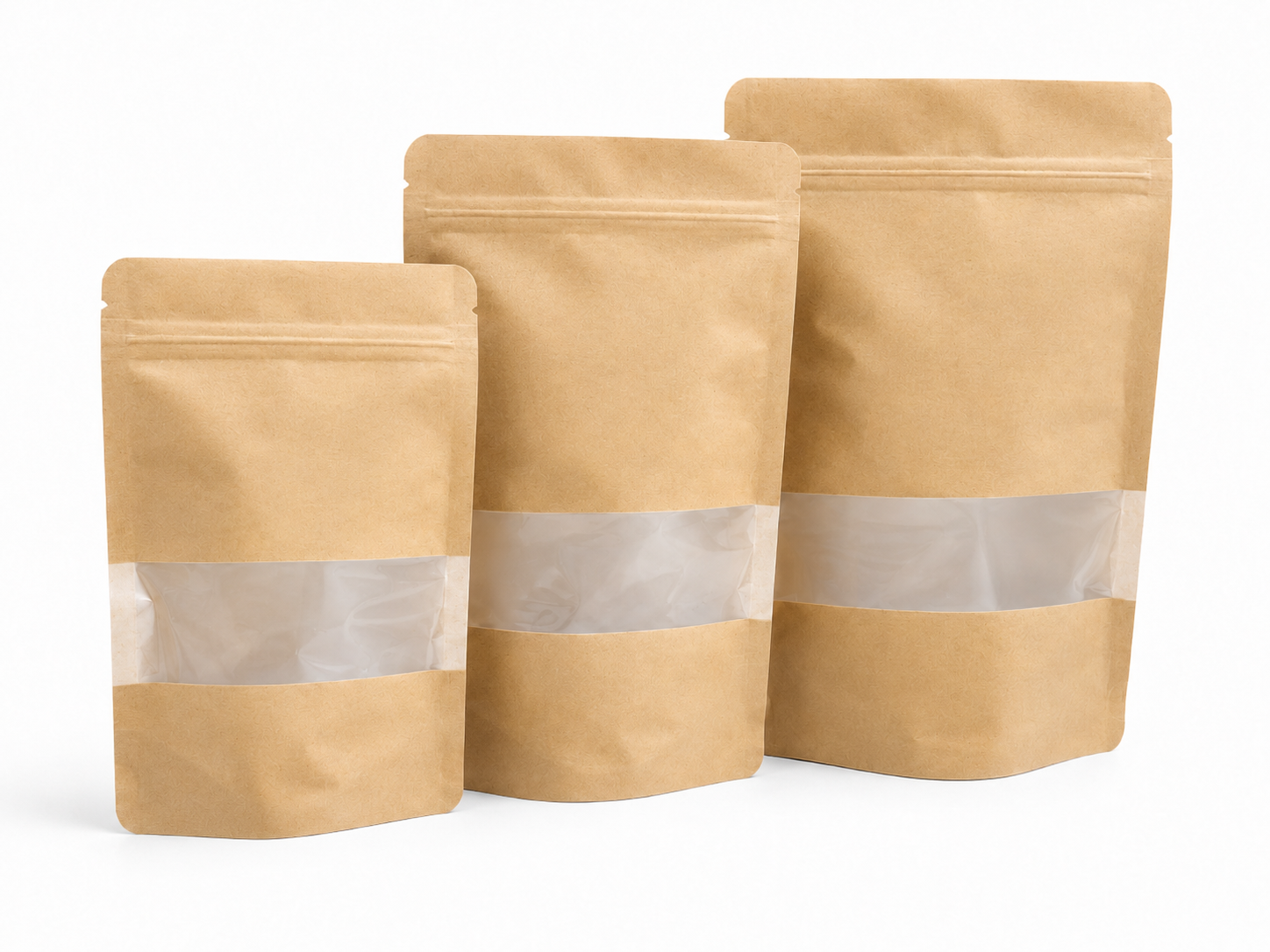 BCSUPW 01 Biodegradable Stand Up Pouch with Window, 100% Compostable Coffee Bags Australia (100 pcs)