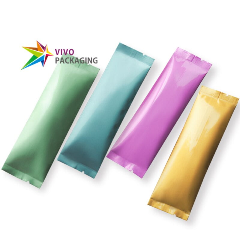 Glossy Finish Back Seal Pillow Pouches Small Stick Sachets for Powder Packaging 6 Colours Available  15620.1552396580