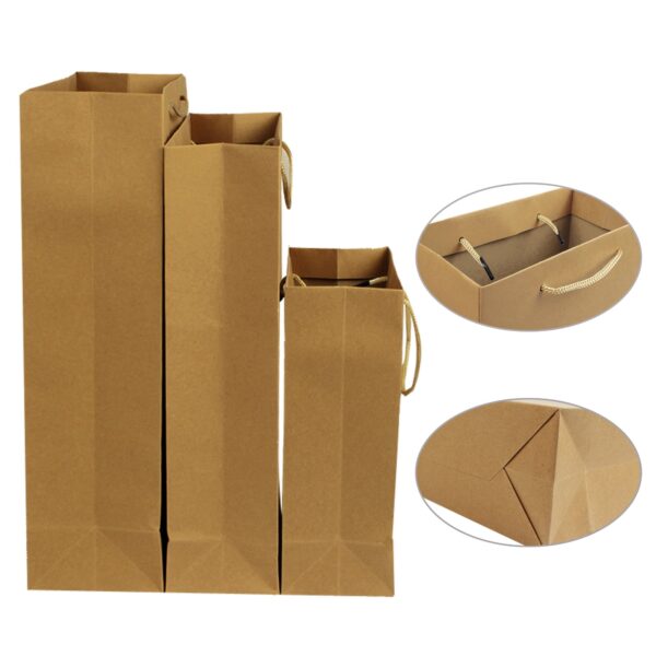 Kraft Paper Shopping Carry Bag  (250 pcs) (190×245+80mm)