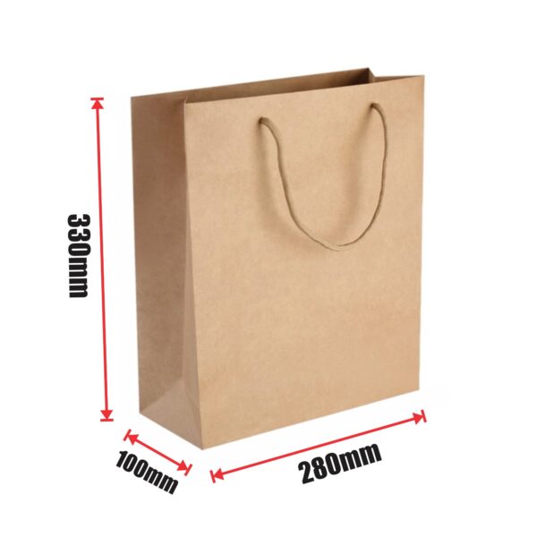 Kraft Paper Shopping Carry Bag  (150 pcs) (280×330+100mm)