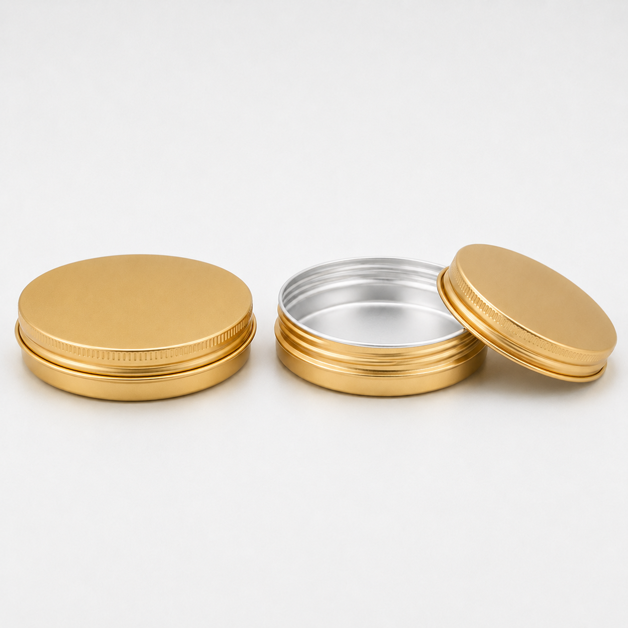 100g gold 100g Gold Aluminium Tin Jar and Screw Cap, Small Tin Box (100 pcs) (D85xH28mm)