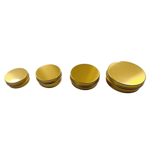 100g Gold Aluminium Tin Jar and Screw Cap, Small Tin Box (100 pcs) (D85xH28mm)
