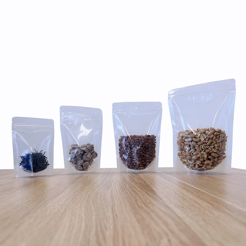 Single Material Recyclable Clear Stand Up Pouch with Zipper Single Material Recyclable Clear Stand Up Pouch with Zipper