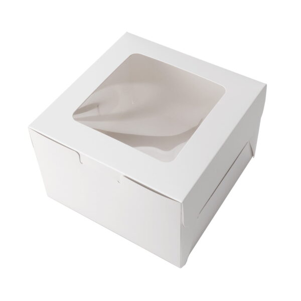 White Patisserie Square Cake Box with Window (100pcs) 1