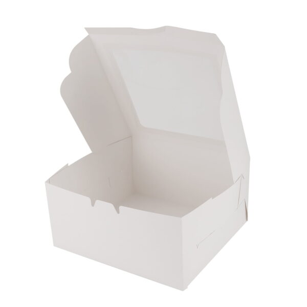 White Patisserie Square Cake Box with Window (100pcs) 2