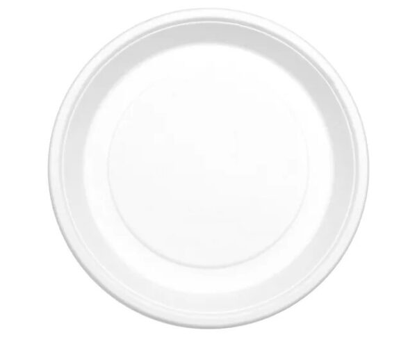 Sugarcane 12inch Round Plate – White (250 units) – Disposable & Takeaway
