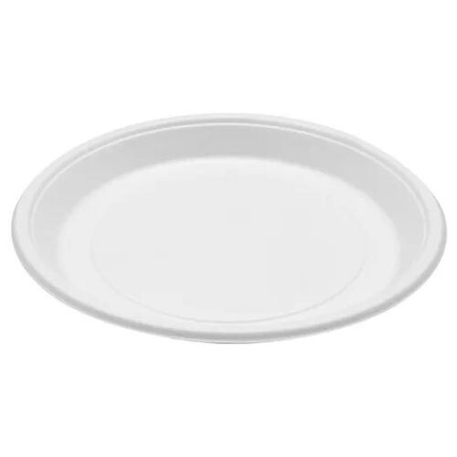 Sugarcane 12inch Round Plate – White (250 units) – Disposable & Takeaway
