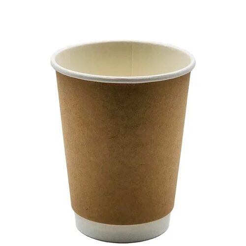 12oz Kraft Disposable Double Wall Takeaway Coffee Cup (500 units)