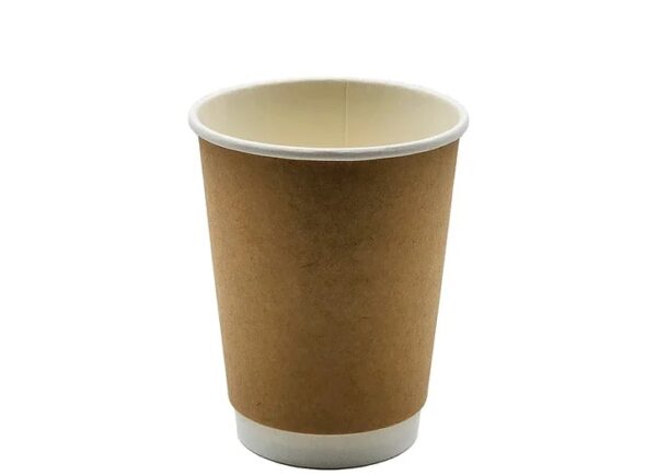 12oz Kraft Disposable Double Wall Takeaway Coffee Cup (1000 units)