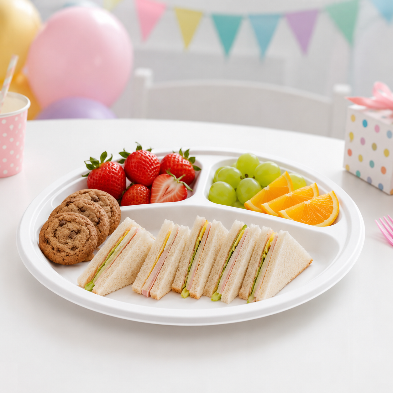 3cp plate 02 10inch 3 Compartment Plate – White (500 units) – Disposable & Takeaway