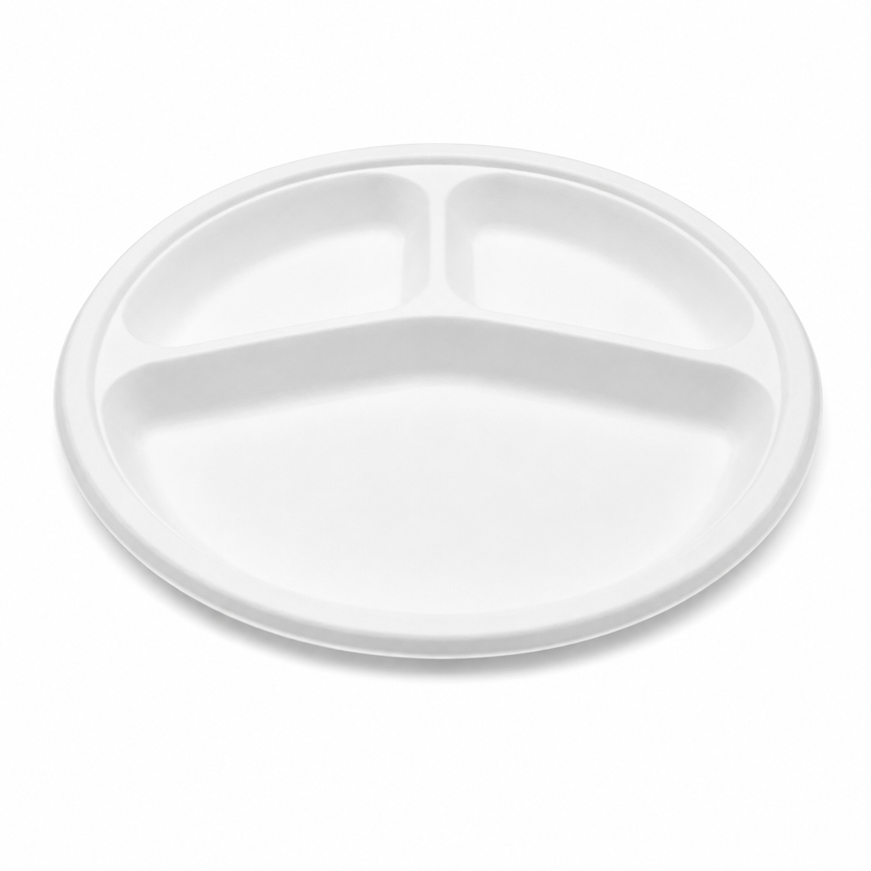 3cp plate 10inch 3 Compartment Plate – White (500 units) – Disposable & Takeaway