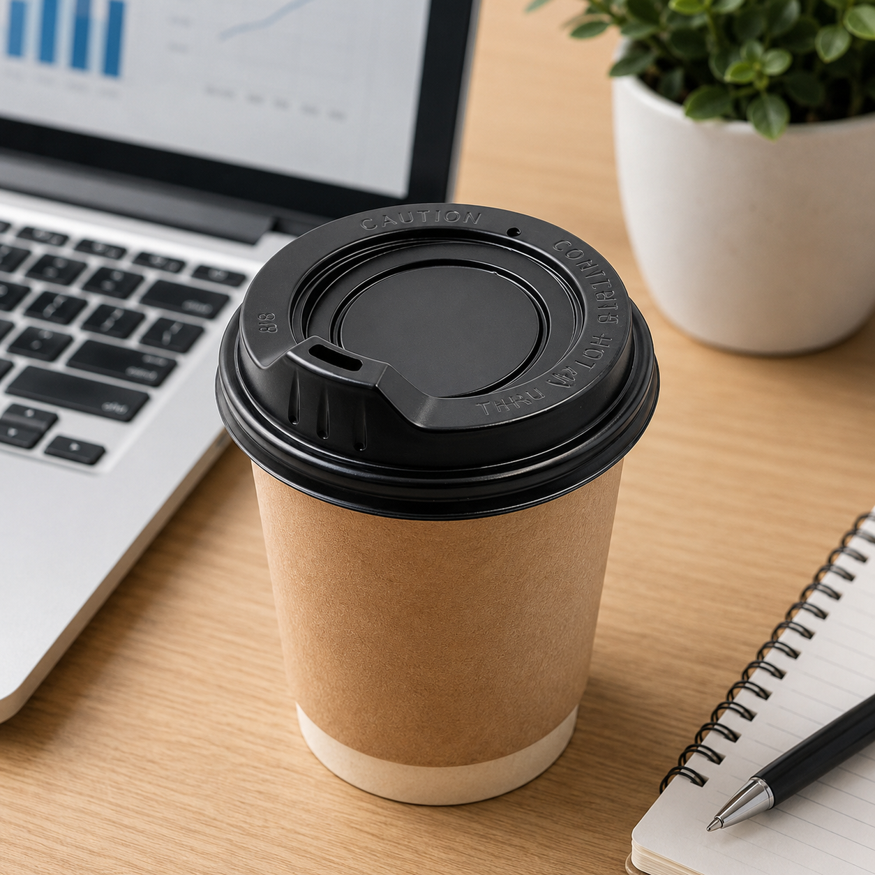 80mm black 02 80mm Black Sipper Lid for Coffee Cups (1000 units)