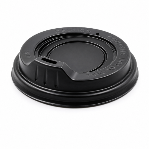 80mm Black Sipper Lid for Coffee Cups (1000 units)
