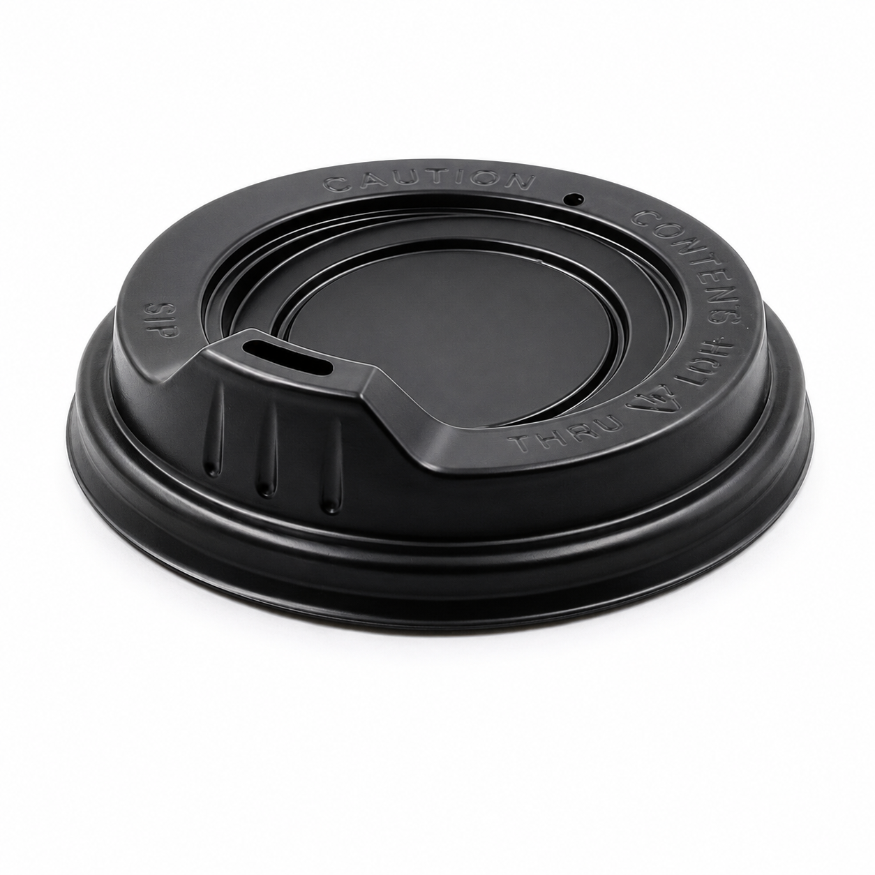 80mm black 80mm Black Sipper Lid for Coffee Cups (1000 units)