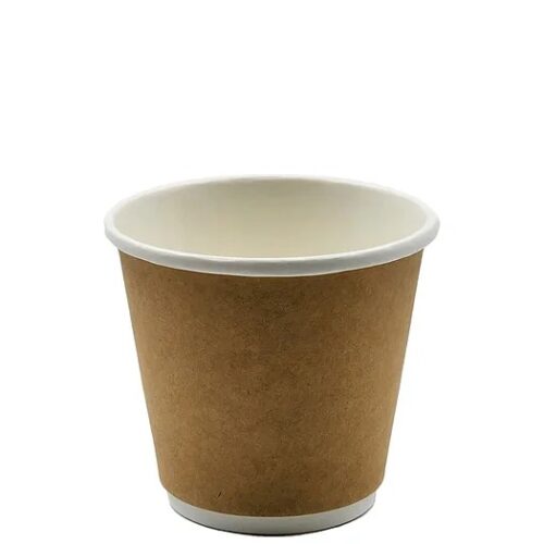 8oz Kraft Disposable Double Wall Takeaway Coffee Cup (500 units)