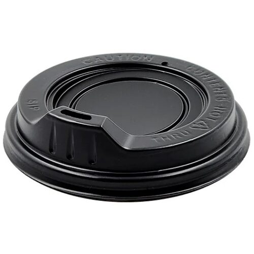 90mm Black Sipper Lid for Coffee Cups (1000 units)