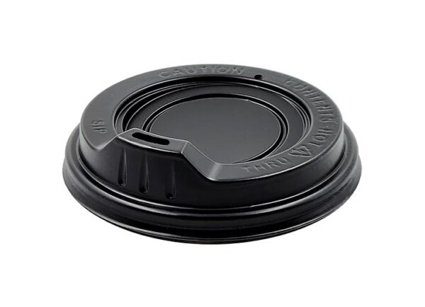 90mm Black Sipper Lid for Coffee Cups (1000 units)