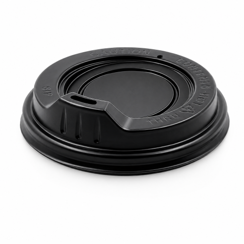90mm Black Sipper Lid for Coffee Cups (1000 units)