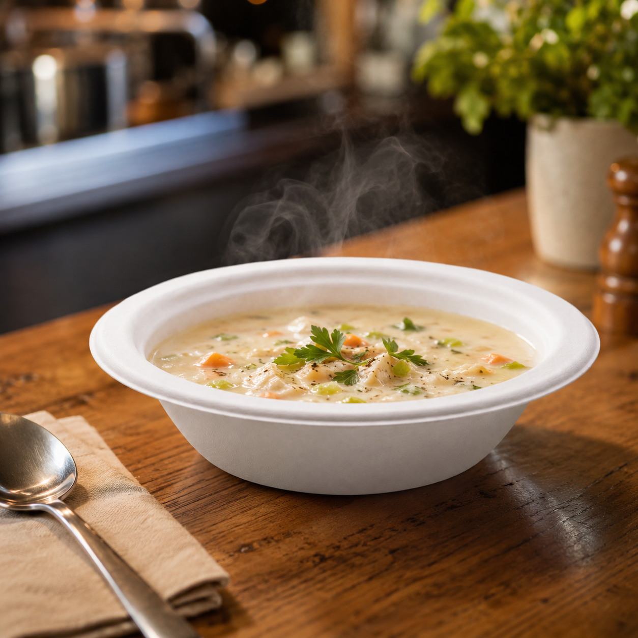 Sugarcane 16oz_500ml Bowl 03 Sugarcane 16oz / 500ml Bowl – White (1000 units) – Disposable & Takeaway