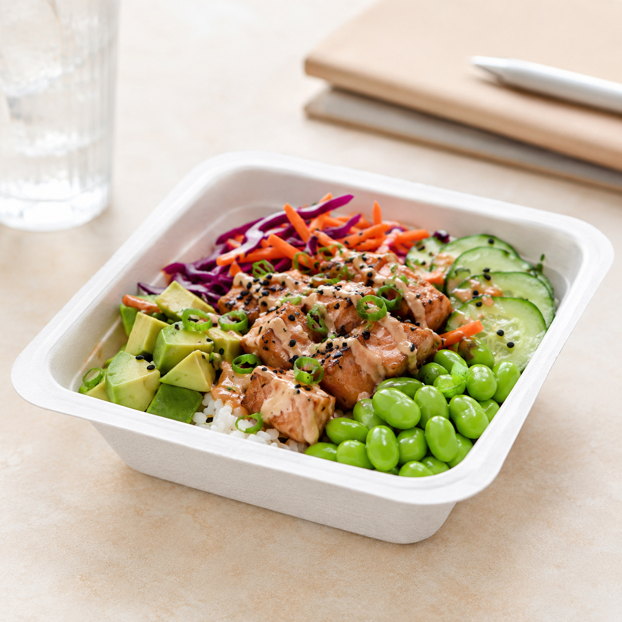 Sugarcane 5oz_150ml Square Bowl 02 Sugarcane 5oz / 150ml Square Bowl – White (600 units) – Disposable & Takeaway