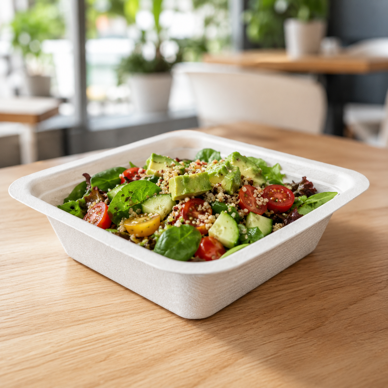 Sugarcane 5oz_150ml Square Bowl 04 Sugarcane 5oz / 150ml Square Bowl – White (600 units) – Disposable & Takeaway