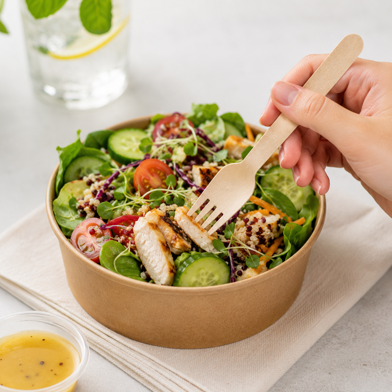 fork 02 Wooden Fork 160mm (1000 units) – Disposable & Takeaway