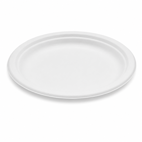 Sugarcane 7inch Round Plate – White (1000 units) – Disposable & Takeaway