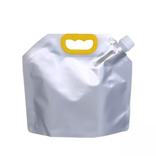 5L Aluminium Silver Foil Stand Up Spout Pouch, Liquid Packaging Pouch (100 pcs)