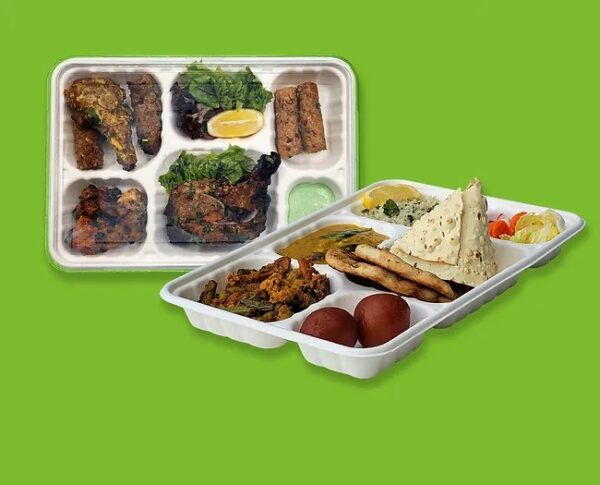 6 Compartment Takeaway Tray – White (200 units)